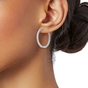 Roberto Coin White Gold and Diamond Inside-Outside Hoop Earrings 1 tcw like new